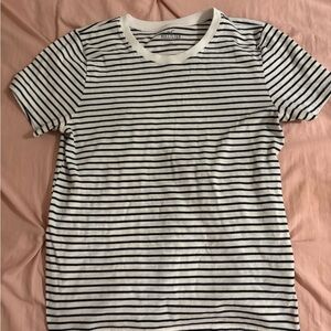 Hollister Black and White Striped Short Sleeve Tee